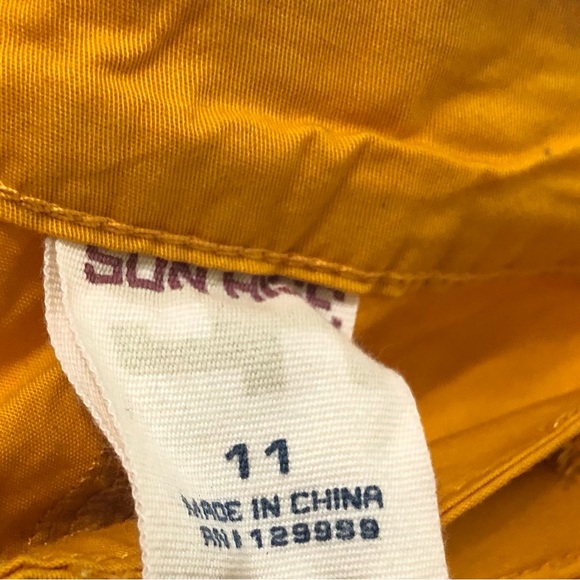 Sun Rise women’s pant low rise skinny five pockets front zip buttons yellow.11 - Picture 3 of 4